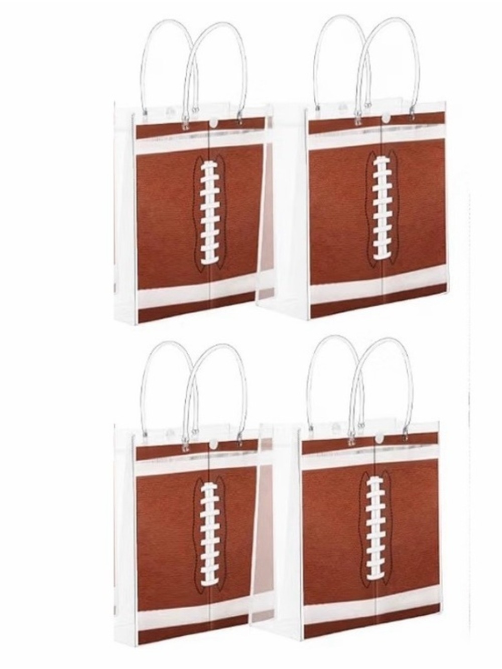 Football Clear Favor Bags with Handles